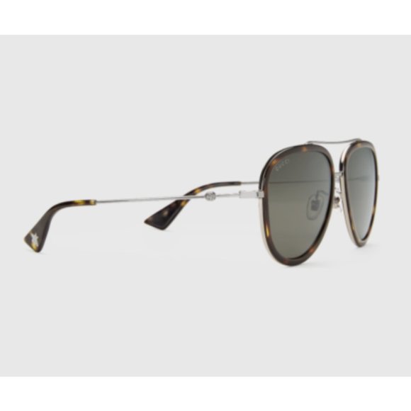 SALE!! Gucci Aviators Metal Sunglasses Havana - Picture 1 of 2